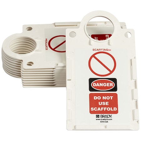 Tag, Inspection, Plastic, 11 1/4 in H x 6 in W, Black, Red on White, Rectangle, 10 PK MPN:SCAF2-STHUSA