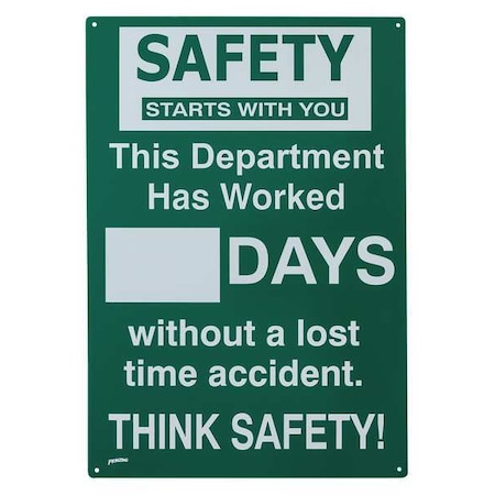 Safety Scoreboard, 20 in H x, 14 in W, Polyethylene MPN:SM793E