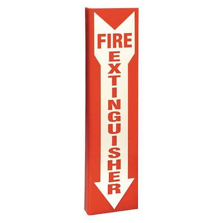 Fire Extinguisher Sign, 18 in Height, 4 1/2 in Width, Plastic, Rectangle, English MPN:SP184L