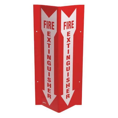 Fire Extinguisher Sign, 18 in Height, 8 1/2 in Width, Acrylic, Rectangle, English MPN:SP818V