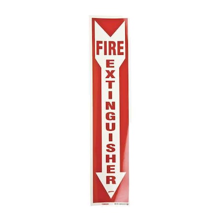 Fire Extinguisher Sign, 18 in Height, 4 in Width, Polyester, Rectangle, English MPN:SV184G