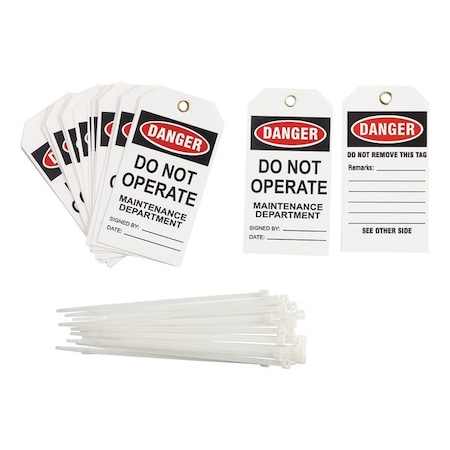 Danger Tag, Vinyl, 5 1/2 in H x 3 in W, Rectangle, 25 PK MPN:TG002E