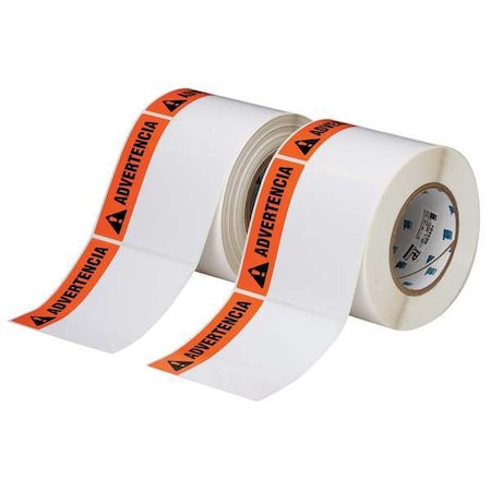 Thermal Transfer Label, Orange/Black/White, Labels/Roll: 1000 MPN:THTEL-161-483-1-AV