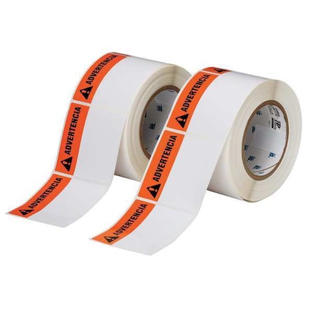 Thermal Transfer Label, Orange/Black/White, Labels/Roll: 1000 MPN:THTEL-184-483-1-AV