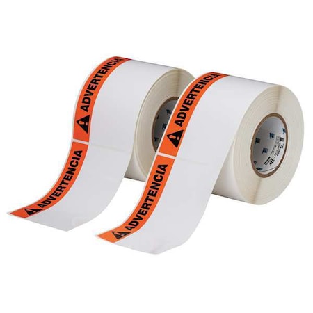 Thermal Transfer Label, Orange/Black/White, Labels/Roll: 1000 MPN:THTEL-25-483-1-AV