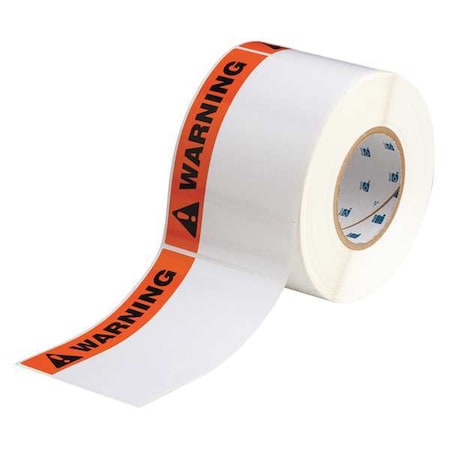 Thermal Transfer Label, Orange/Black/White, Labels/Roll: 500 MPN:THTEL-25-483-.5-WA