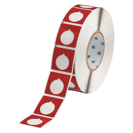 Push Button Label, Red, Labels/Roll: 500 MPN:THTEP-169-593-.5RD