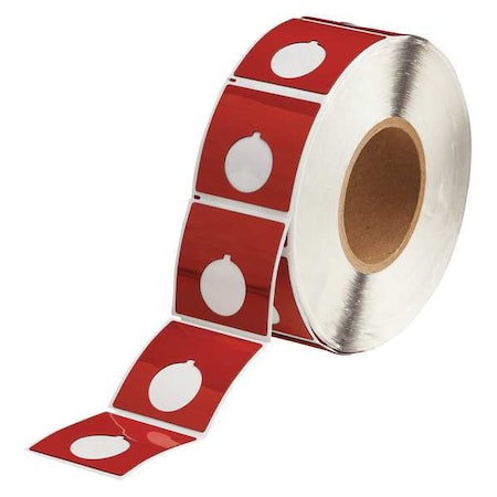 Push Button Label, Red, Labels/Roll: 500 MPN:THTEP-170-593-.5RD