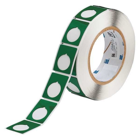 Thermal Transfer Label, Green, Labels/Roll: 250 MPN:THTEP167-593-.25GN