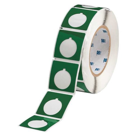 Thermal Transfer Label, Green, Labels/Roll: 250 MPN:THTEP169-593-.25GN