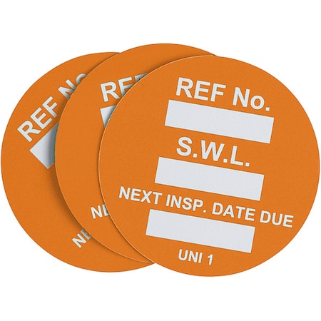 Universal Tag, Next Insp. Date, Inserts MPN:UNI-UNI ORANGE