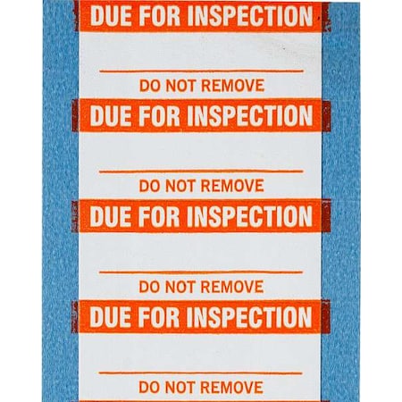 InspectionLabel, White/Orange, PK25 MPN:WO-20-PK