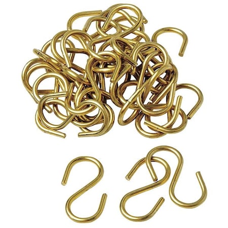 Hook, S Hook, 1 1/2 in L, Brass, PK100 MPN:23304