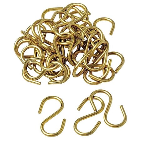 Hook, S Hook, 1 3/4 in L, Brass, PK100 MPN:23305