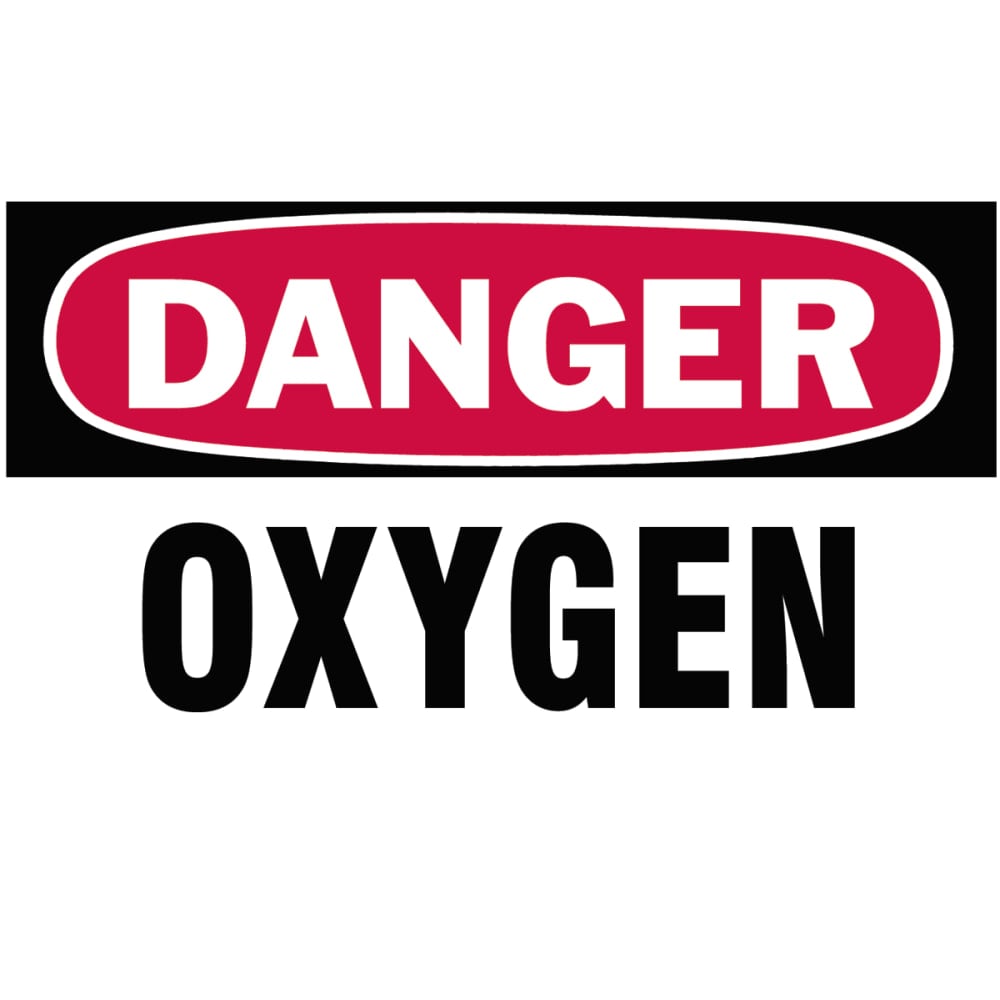 Gas Cylinder Lockout Labels, Danger Oxygen Gas, 5 in W x 3 in H, White/Red MPN:262-60313