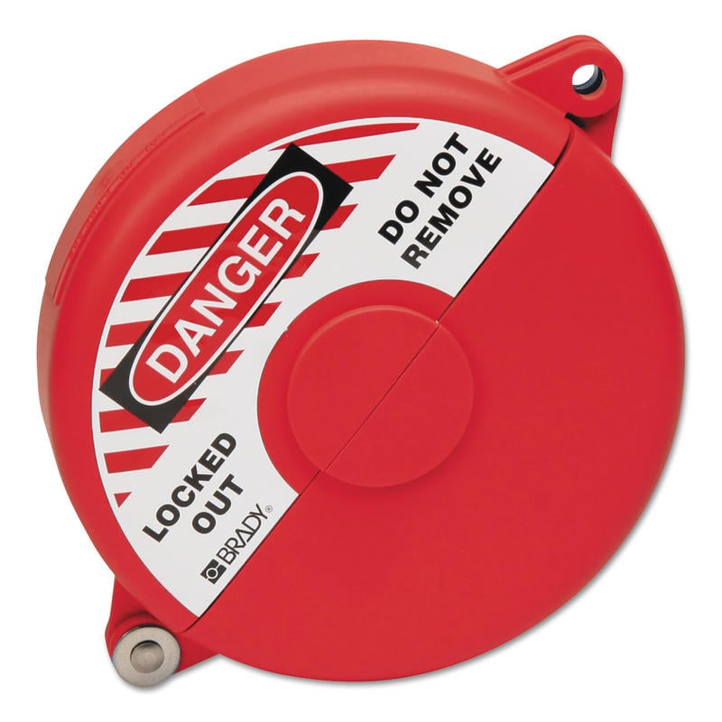 Brady Gate Valve Lockouts, 6 1/2 in 10 in Handle Size, Red MPN:262-65563