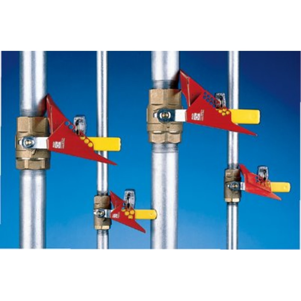 Standard Ball Valve Lockouts, For Handles up to 2 1/10 in W, Red MPN:262-65669