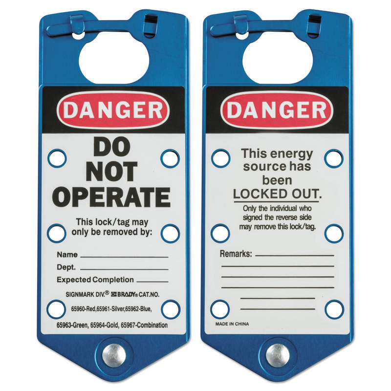 Labeled Lockout Hasps, 3 in W x 7 1/4 in L, Blue MPN:262-65962