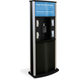 Braeside Series 900 Deluxe Infection Control Kiosk Matte Black Kiosk900-DB