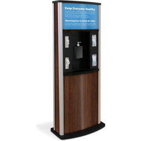 Braeside Series 900 Deluxe Infection Control Kiosk Walnut Kiosk900-DWL