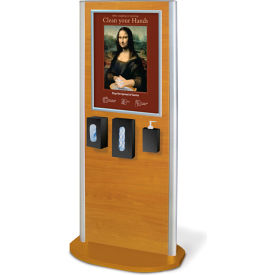 Braeside Ravinia Hygiene Station with Tamper Resistant Dispensers Blonde Maple WAC-BM-3D