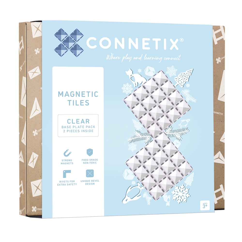 Connetix Magnetic Tiles Clear Base Plate Pack, 2 Pieces MPN:CNTC00002BP