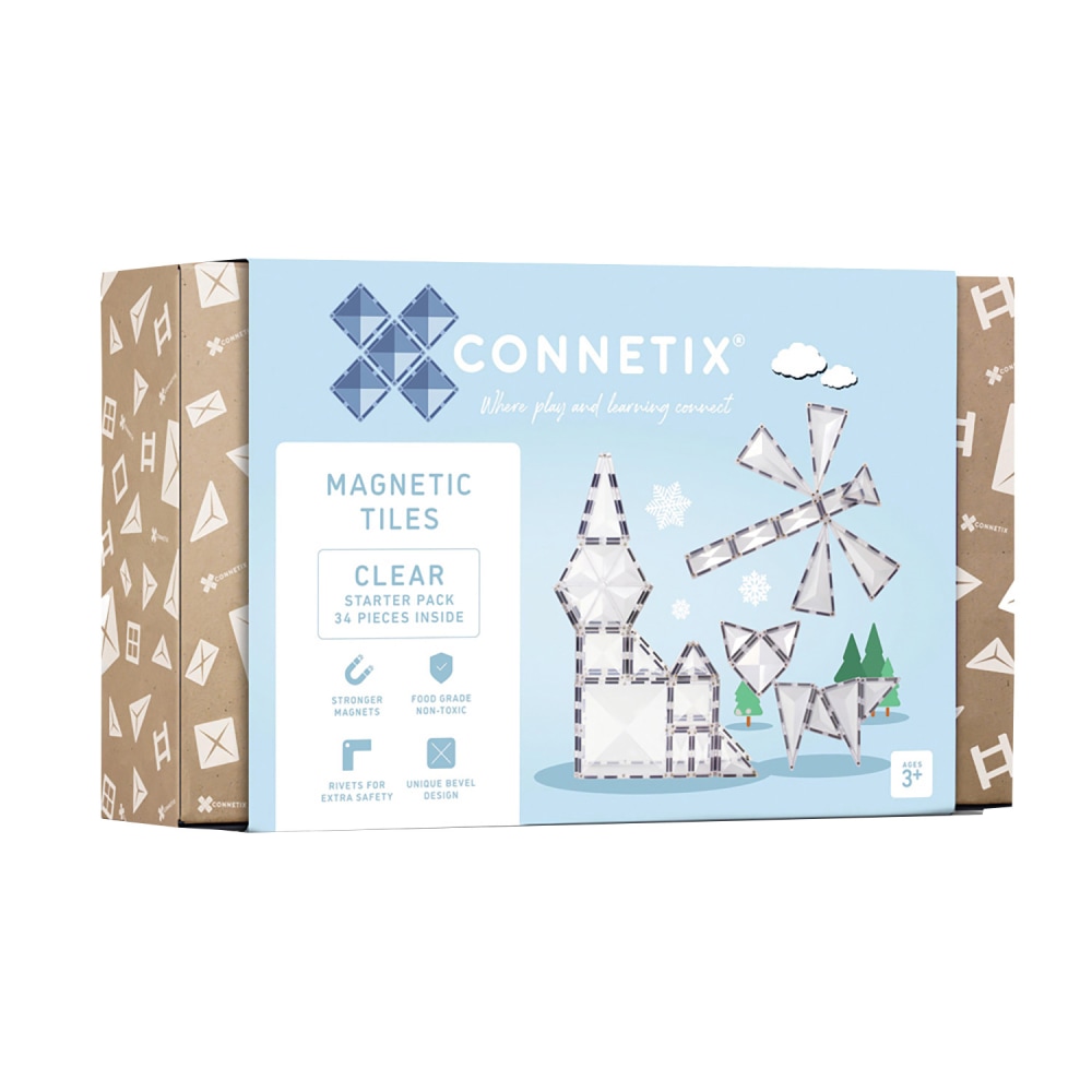 Connetix Magnetic Tiles Clear Starter Pack, 34 Pieces MPN:CNTC00034ST