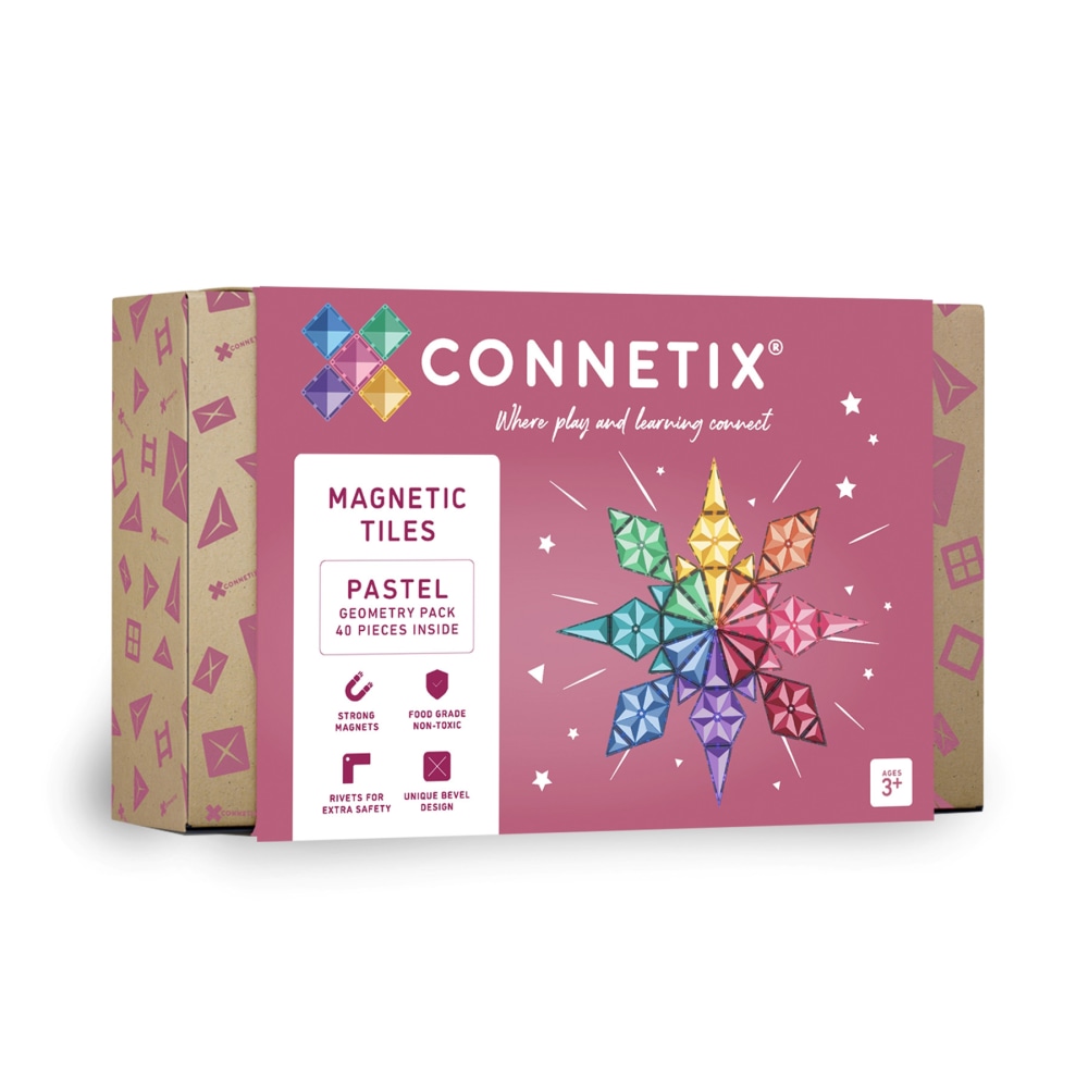 Connetix Magnetic Tiles Pastel Geometry Pack, 40 Pieces MPN:CNTP00040GE