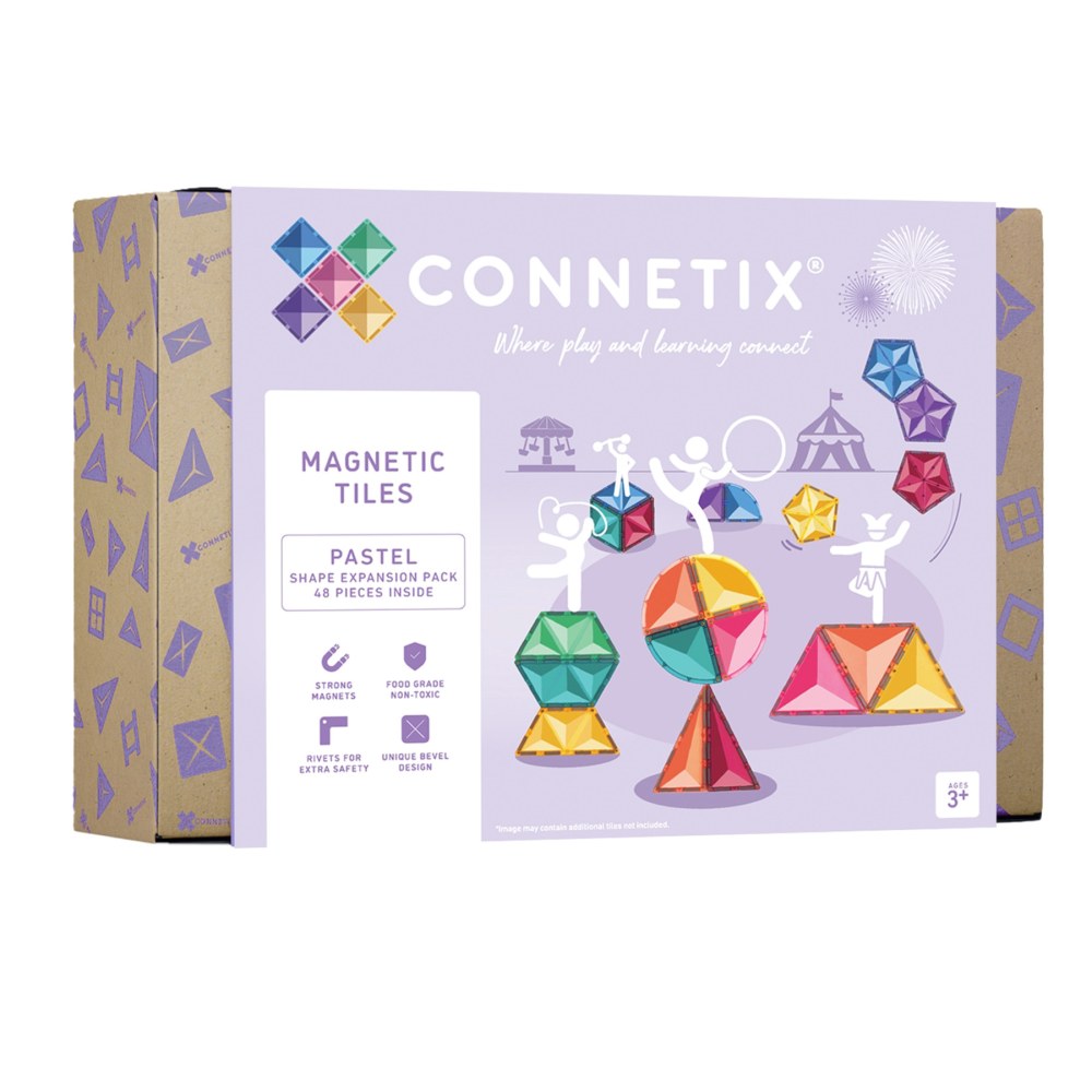 Connetix Magnetic Tiles Pastel Shape Expansion Pack, 48 Pieces MPN:CNTP00048SE