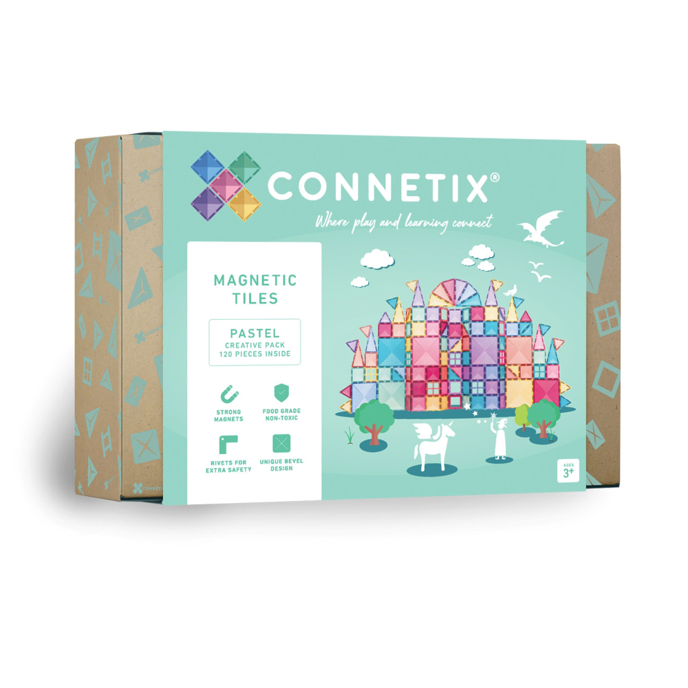 Connetix Magnetic Tiles Pastel Creative Pack, 120 Pieces MPN:CNTP00120CR