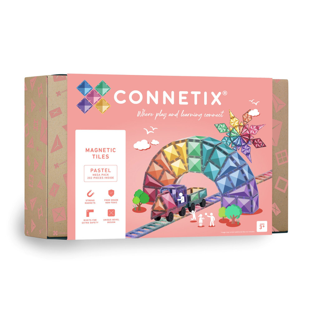 Connetix Magnetic Tiles Pastel Mega Pack, 202 Pieces MPN:CNTP00202ME