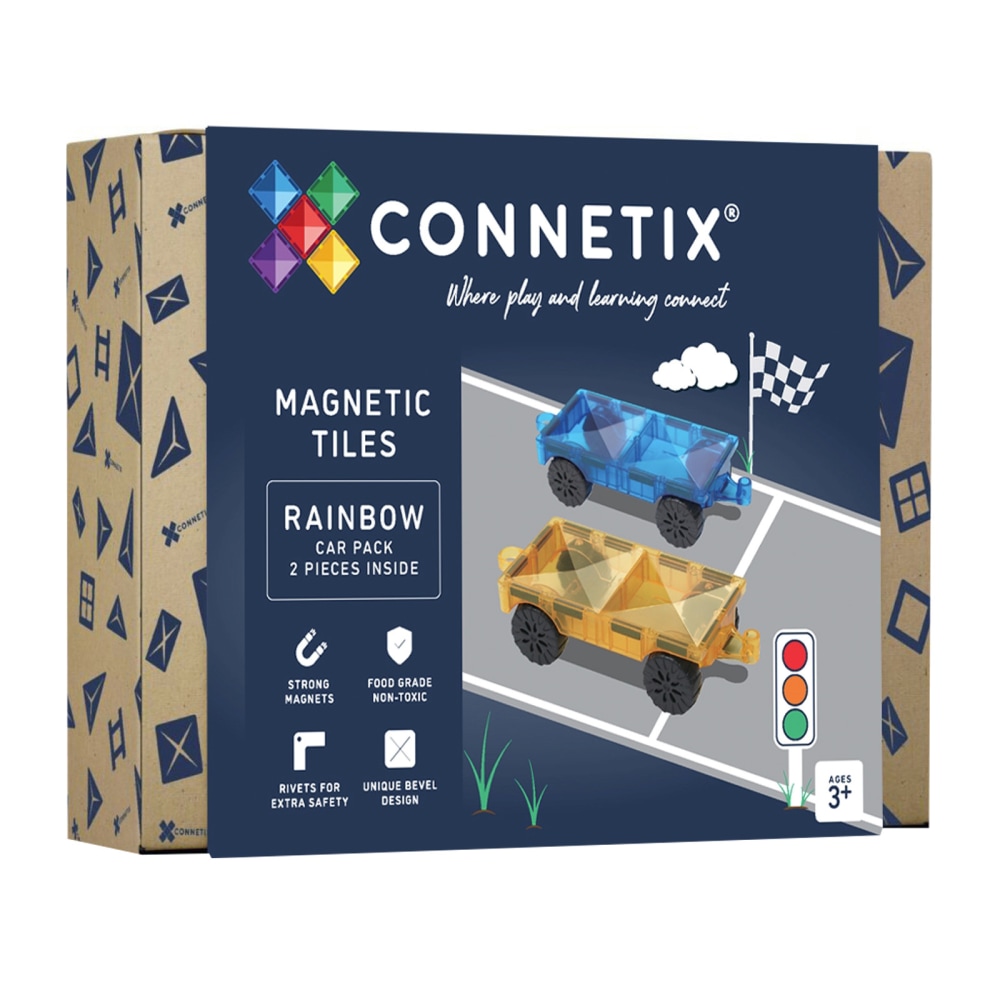 Connetix Magnetic Tiles Rainbow Car Pack, 2 Pieces MPN:CNTR00002CA