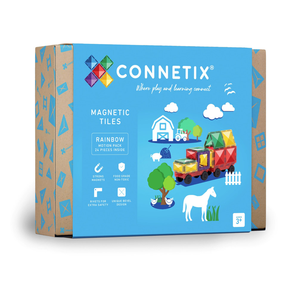 Connetix Magnetic Tiles Rainbow Motion Pack, 24 Pieces MPN:CNTR00024MO