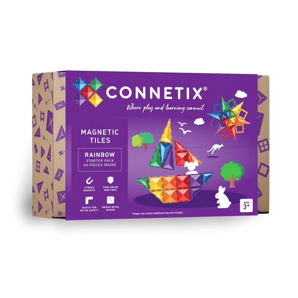 Connetix Magnetic Tiles Rainbow Starter Pack, 60 Pieces MPN:CNTR00060ST