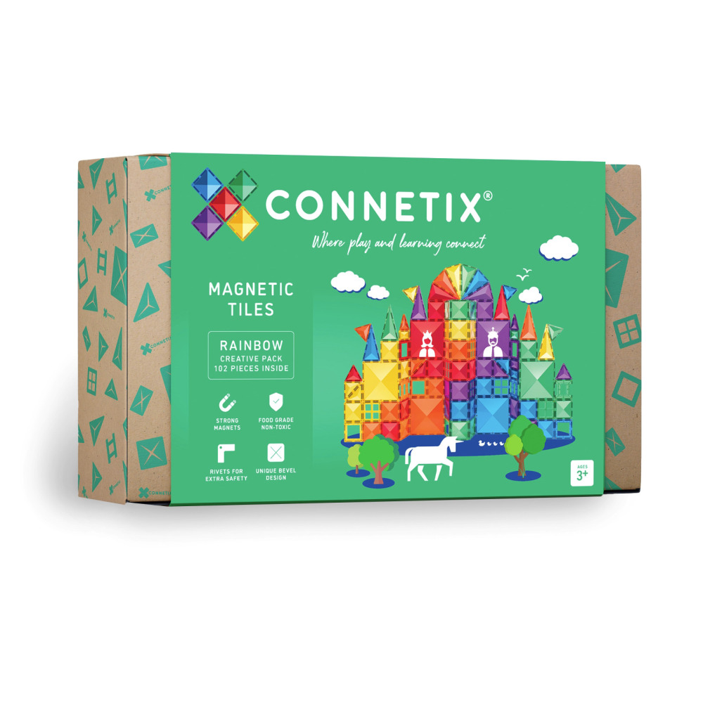Connetix Magnetic Tiles Rainbow Creative Pack, 102 Pieces MPN:CNTR00102CR