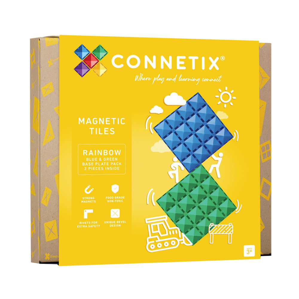 Connetix Magnetic Tiles Rainbow Blue & Green Base Plate, 2 Pieces MPN:CNTRBG002BP