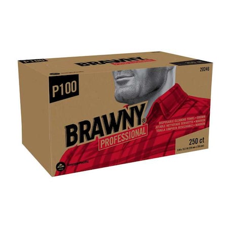 Dry Wipe, 1 Ply, 250 Sheets, No Roll, Brown MPN:29246