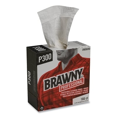 Brawny Prof P300 Cleaning Towels Wht 166/Bx MPN:290503