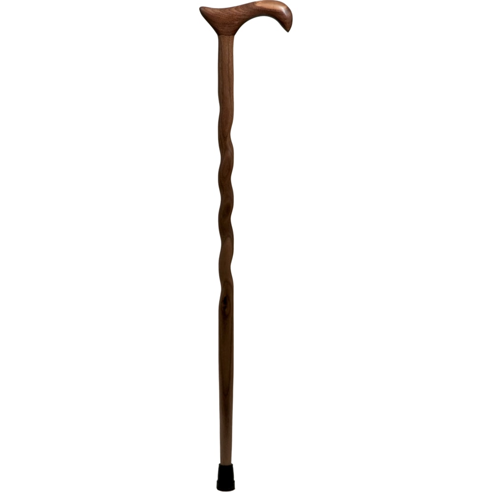 Brazos Walking Sticks Twisted Walnut Wood Cane With Derby Handle, 34in MPN:502-3000-0093