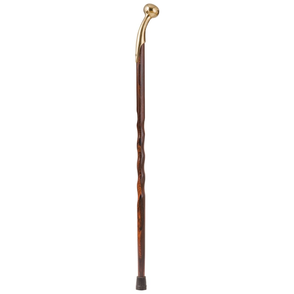 Brazos Walking Sticks Twisted Cocobolo Walking Cane With Brass Hame Top, 37in MPN:502-3000-0192