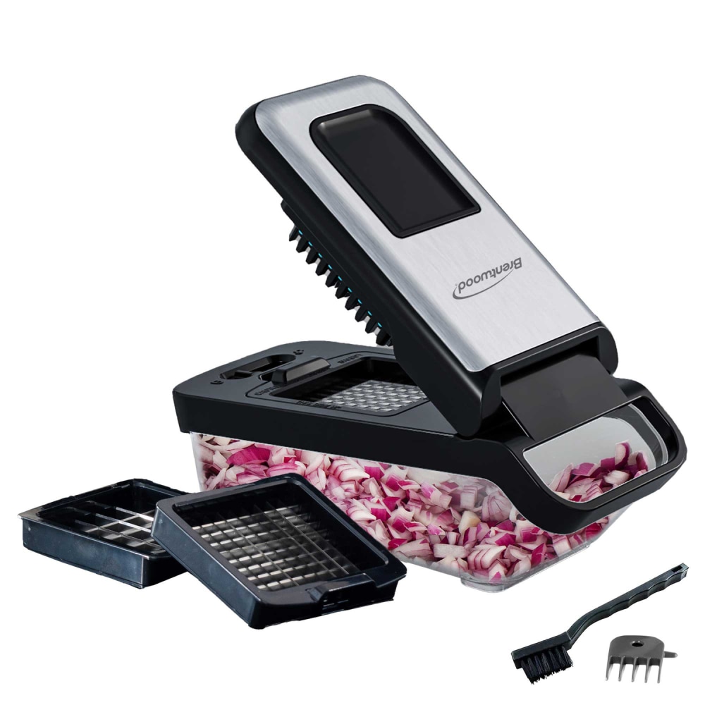 Brentwood Vegetable Chopper with 3.6-Cup Storage Container & 2 Interchangeable Stainless Steel Blades, Black, KA-5024BKS MPN:KA-5024BKS