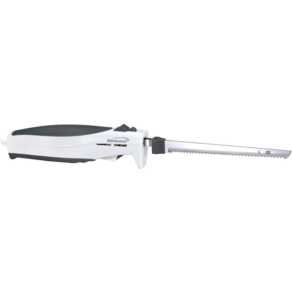 Brentwood TS-1010 7-Inch Electric Carving Knife, White - Carving Knife - Carving - Dishwasher Safe - White MPN:TS-1010