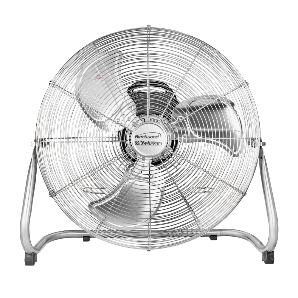 Brentwood Kool Zone 20in 3-Speed Floor Fan, 24in x 23-1/2in, Chrome MPN:995115764M