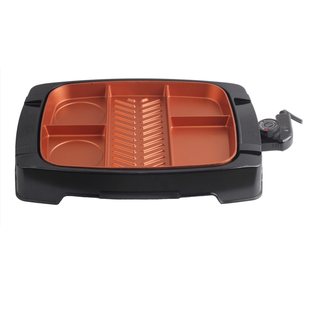 Brentwood Multi-Portion Electric Indoor Grill, 2-1/2inH x 10-1/2inW x 15inD, Copper MPN:995110411M