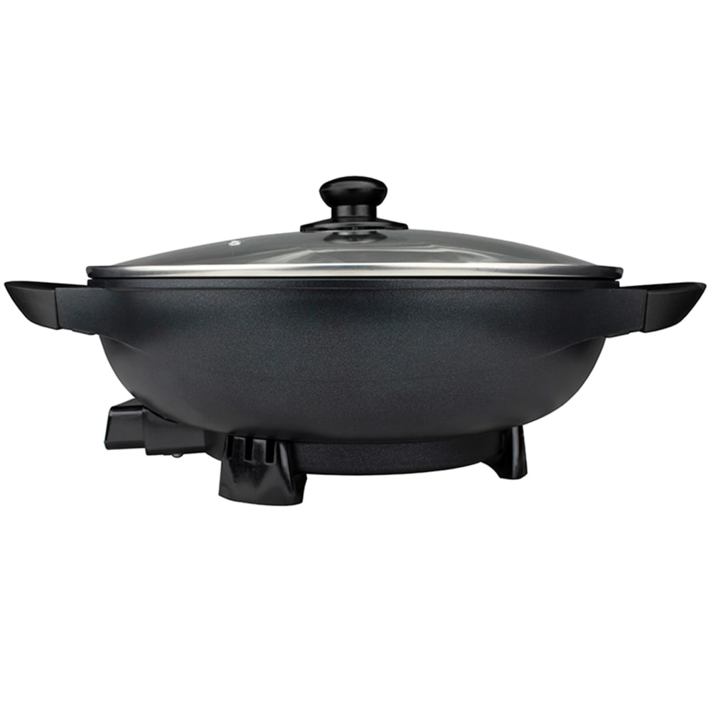 Brentwood Non-Stick Flat Bottom Electric Wok Skillet, 7-1/2inH x 13inW x 17-1/2inD, Black MPN:995115737M
