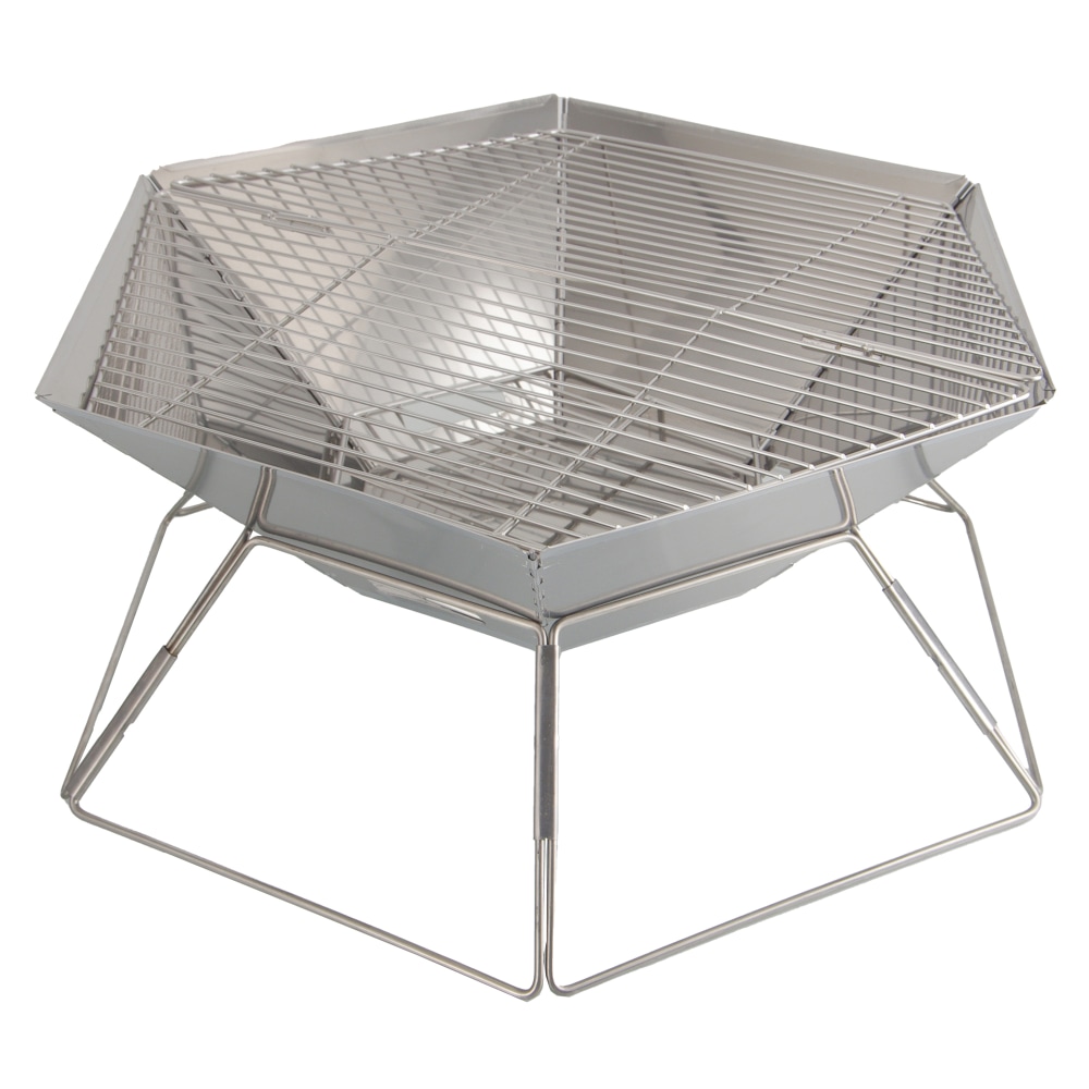 Brentwood Stainless Steel Portable Folding Charcoal BBQ Grill and Outdoor Fire Pit with Carry Bag, 20-In., BB-6X20SS MPN:BB-6X20SS