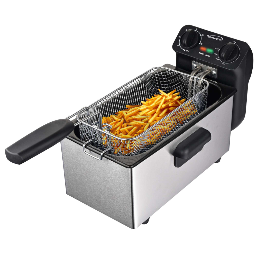 Brentwood 1, 500-Watt 12-Cup Electric Stainless Steel Deep Fryer, Black MPN:DF-730S