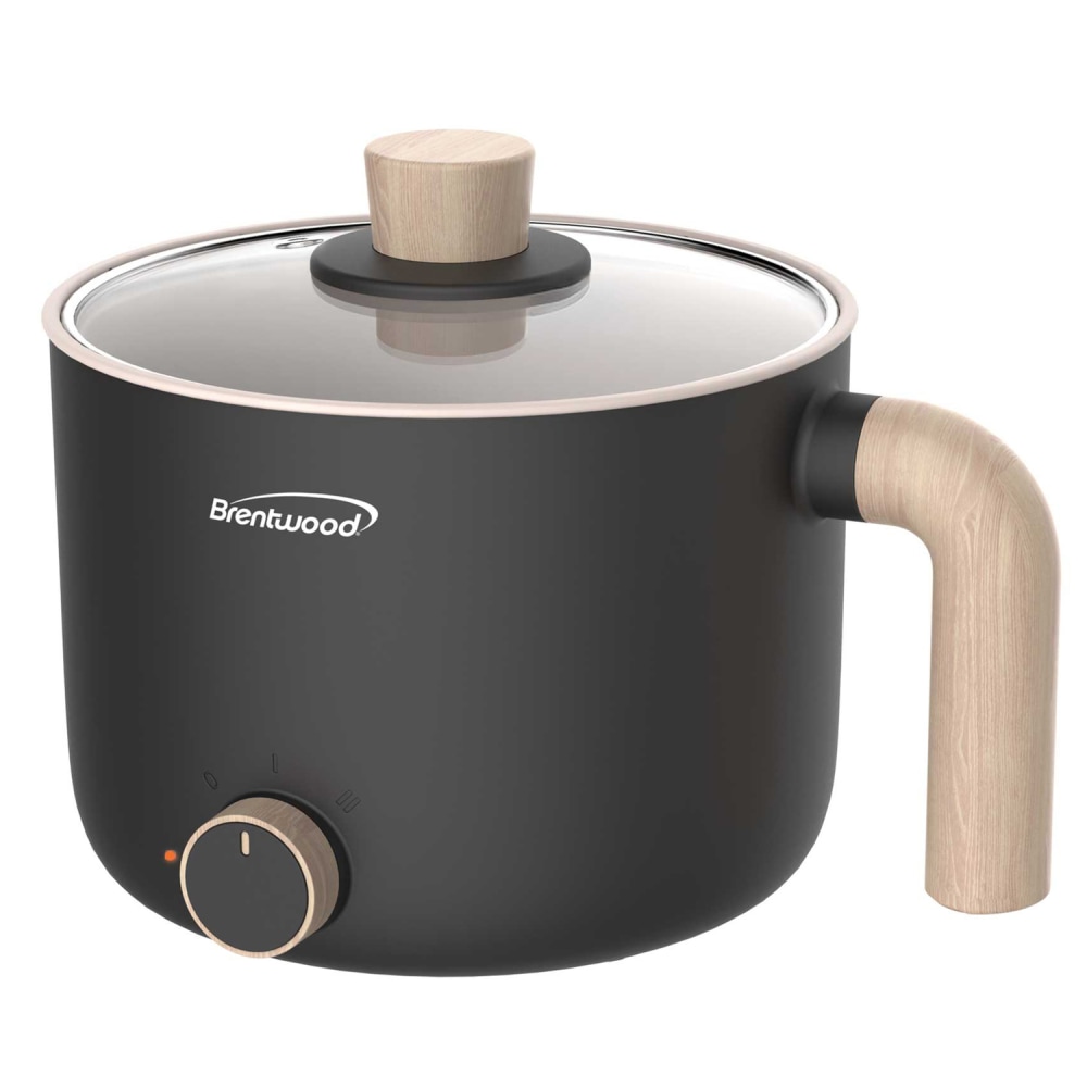 Brentwood 1.6-Qt. 600-Watt Multi-Function Electric Hot Pot Cooker with Ceramic Nonstick Coating, Black, HP-3170BK MPN:HP-3170BK