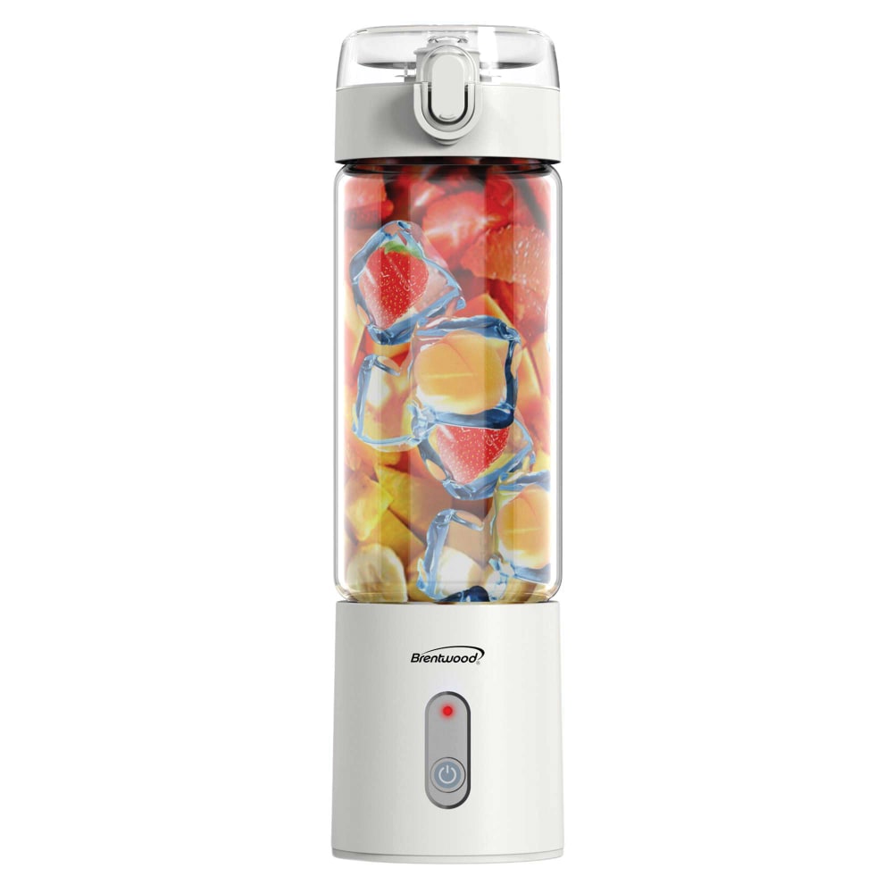 Brentwood 50-Watt 17 Oz Portable Battery-Operated USB-Chargeable Glass Blender, White MPN:RJB-100W