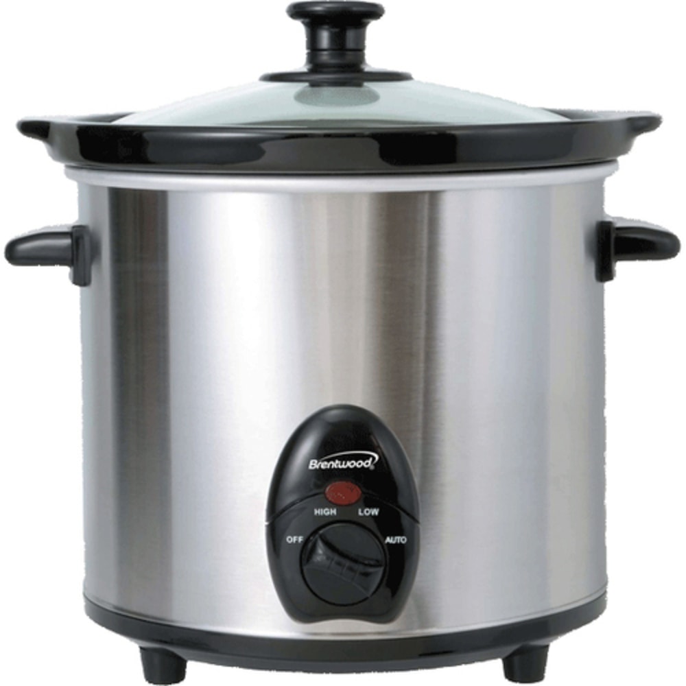 Brentwood SC-130S Slow Cooker - 3 quart - Stainless Steel MPN:SC-130S